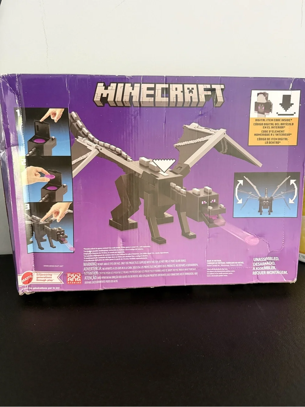 Minecraft Dragon's Breath Attack Ender Dragon Figure - Purple